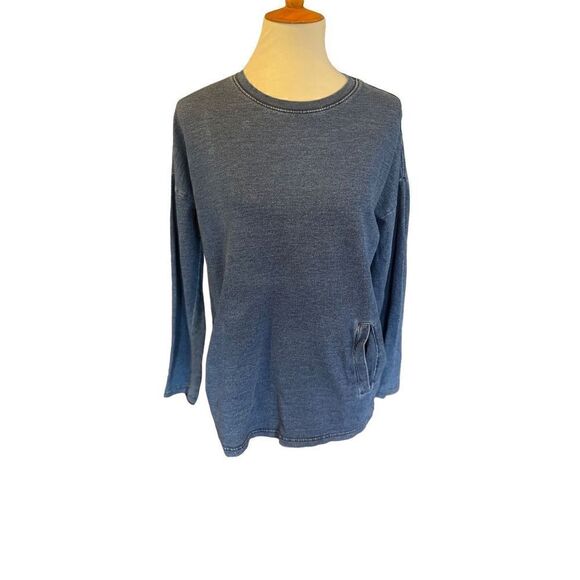 Forever 21 Women's Long Sleeve Sweatshirt Pullover Pockets Crewneck Blue Small - Picture 6 of 9
